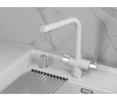 Смеситель для кухни GRANULA 5008, АРКТИК (БЕЛЫЙ) 