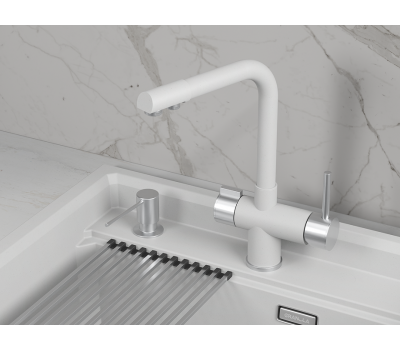 Смеситель для кухни GRANULA 5008, АРКТИК (БЕЛЫЙ) 