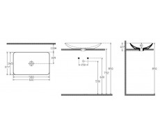 Раковина 60х37 см ISVEA SistemaY Clear накладная 10SY50060SV-2C цвет антрацит матовый 