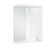 Шкаф-зеркало Onika Лига 52 белый, правый, с подсветкой 205202 