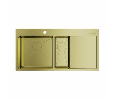 Мойка OMOIKIRI Akisame, размер 1000*510*200, чаши-2 слева, цвет-светлое золото 4973089 Мойка OMOIKIRI Akisame, размер 1000*510*200, чаши-2 слева, цвет-светлое золото 4973089