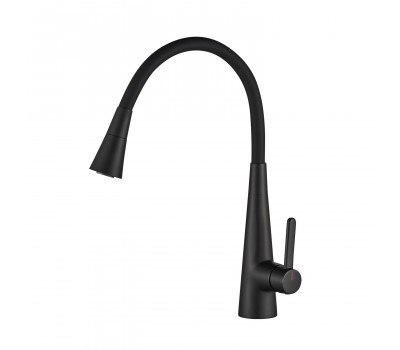 Смеситель для кухни с гибким изливом и режимом "душ" Rose R213H, черный