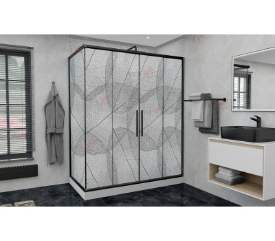 Душевой уголок AvaCan FB2 190-210 + SB80 MT черный 