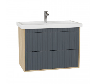 Тумба под раковину Onika Дайлер 80 подвесная графит/дуб сонома (ум. Фостер 80) 108062 