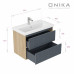 Тумба под раковину Onika Дайлер 80 подвесная графит/дуб сонома (ум. Фостер 80) 108062 