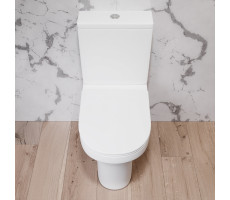 Унитаз-компакт безободковый, с сиденьем микролифт Damixa Skyline DX35C8600SC Белый 