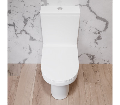 Унитаз-компакт безободковый, с сиденьем микролифт Damixa Skyline DX35C8600SC Белый 