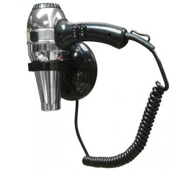 Фен HOTELline настенный с антивандальной защитой 1800 W черный/металлик, шт NOFER 02057.B 