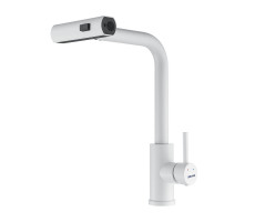 Смеситель для кухни с мультифункциональным изливом Shevanik S263C, белый