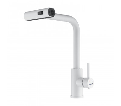 Смеситель для кухни с мультифункциональным изливом Shevanik S263C, белый