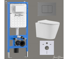 Комплект 3в1 IBERICA BLANCA инсталляция SILENCIO, унитаз BURGOS ALTO белый, кнопка смыва INOX-C вороненая сталь (IB001.BRA.234.1180) Комплект 3в1 IBERICA BLANCA инсталляция SILENCIO, унитаз BURGOS ALTO белый, кнопка смыва INOX-C вороненая сталь (IB001.BRA.234.1180)