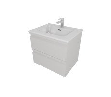 Комплект мебели: Тумба 60см ВЕГА с раковиной AQ0460-00, 2 ящика, цвет серый туман AQ77060-LG 