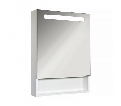 Зеркало-шкаф Comforty Никосия-60 LED-подсветка белый глянец 