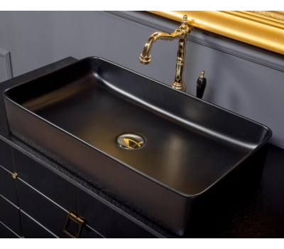 Раковина керамика прямоугольная Черная Armadi Art VALLESSI 873 