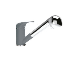 Смеситель для кухни с выдвижным изливом Florentina СИГМА 313.14L.1223.307, серый шёлк  Смеситель для кухни с выдвижным изливом Florentina СИГМА 313.14L.1223.307, серый шёлк