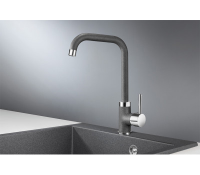 Смеситель для кухни GRANULA 0041, ГРАФИТ (ЧЁРНО-СЕРЫЙ) 