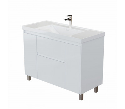 Тумба с раковиной Aquanet Nova Lite 2.0 110 напольная цв. белый глянец 00365919 