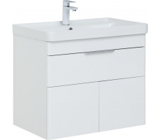 Тумба с раковиной Aquanet Ирис new 70 подвесная 1 ящ. 2 фасада цв.белый глянец 00312427 Тумба с раковиной Aquanet Ирис new 70 подвесная 1 ящ. 2 фасада цв.белый глянец 00312427