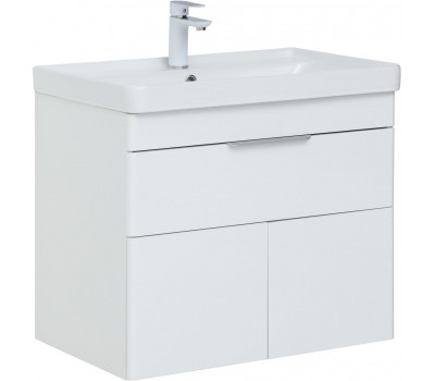 Тумба с раковиной Aquanet Ирис new 70 подвесная 1 ящ. 2 фасада цв.белый глянец 00312427 