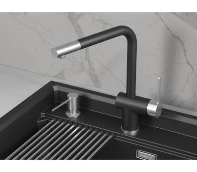 Смеситель для кухни GRANULA 5017, ШВАРЦ (чёрный металлик) Смеситель для кухни GRANULA 5017, ШВАРЦ (чёрный металлик)