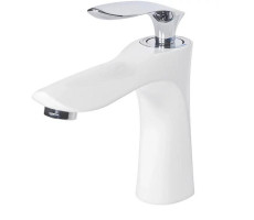 Смеситель для раковины Grocenberg GB2001WC, белый/хром 