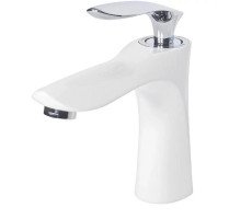 Смеситель для раковины Grocenberg GB2001WC, белый/хром 