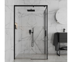 Душевое ограждение 120х80 см PAINI Dax, прямоугольное, раздвижное, универсальное, черный (YO) 84YO12080 