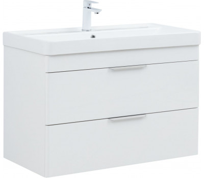 Тумба с раковиной Aquanet Ирис new 90 подвесная 2 ящ. цв. белый глянец 00342092 Тумба с раковиной Aquanet Ирис new 90 подвесная 2 ящ. цв. белый глянец 00342092