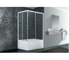 Душевой угол с поддоном Royal Bath RB 8120BP-T (прозрачное) правый белый 