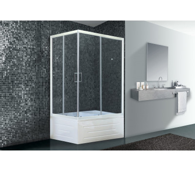Душевой угол с поддоном Royal Bath RB 8120BP-T (прозрачное) правый белый 