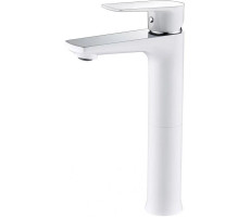 Смеситель для раковины высокий Grocenberg GB3009WC, белый/хром 