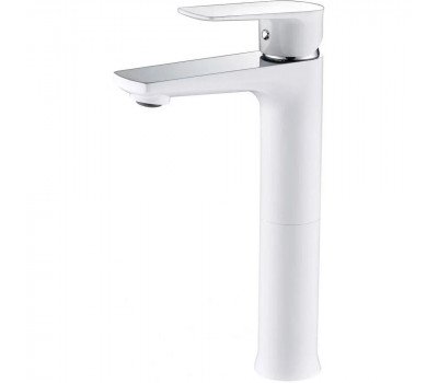 Смеситель для раковины высокий Grocenberg GB3009WC, белый/хром 