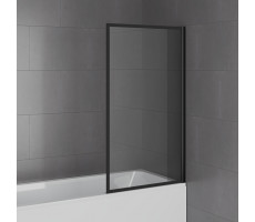 Душевая шторка на ванну Screen 80 см, неподвижная, принт рамка, профиль черный Paini-ScreenWT80F 