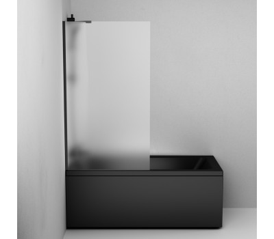 Душевая шторка на ванну 80х140, фиксированная AM.PM Gem W90BS-080-140BM Стекло матовое; профиль черный 