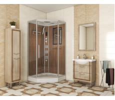 Душевая кабина Niagara Luxe NG-7717WD (1000x1000х2150) низкий поддон стенки ДЕРЕВЯННЫЕ 