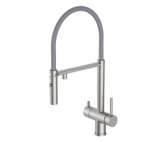 Смеситель для кухни с гибким изливом и подключением фильтра GAPPO G4397-85, сатин Смеситель для кухни с гибким изливом и подключением фильтра GAPPO G4397-85, сатин