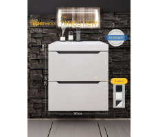 Тумба под раковину для ванной подвесная Uperwood Tanos NEW 50х45х50 см, белая/графит 2191020002 Тумба под раковину для ванной подвесная Uperwood Tanos NEW 50х45х50 см, белая/графит 2191020002