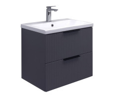 Тумба-умывальник Comforty Лима-60П2 антрацит с раковиной Como 60 00-00019176 