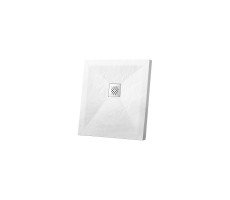 Поддон для душа из искусственного камня  Vincea VST-4SR9090W, 900*900*25, белый матовый 