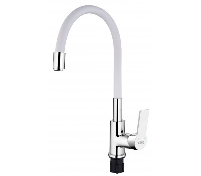 Смеситель Coral для кухни с R-изливом белый CL 519 W ESKO Смеситель Coral для кухни с R-изливом белый CL 519 W ESKO