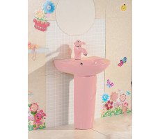 Раковина Gid Nb192-PK 69909 накладная с пъедесталом розовая Раковина Gid Nb192-PK 69909 накладная с пъедесталом розовая