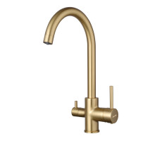 Смеситель для кухни с подключением фильтра Shevanik S128G, золотой сатин