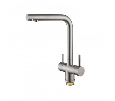 Смеситель для кухни с подключением фильтра Shevanik S468B, сатин