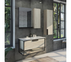 Зеркало-шкаф Comforty Бонн 90 дуб дымчатый 00-00001951 