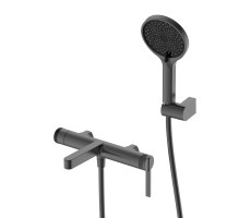 Смеситель для ванны с душем DQ Bonn короткий излив графит DA1703206 