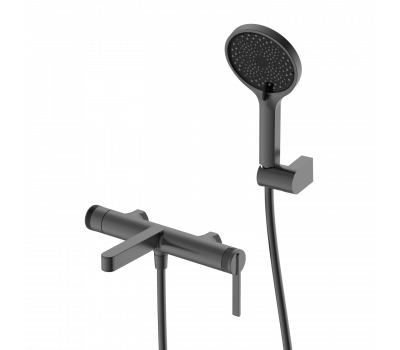 Смеситель для ванны с душем DQ Bonn короткий излив графит DA1703206 