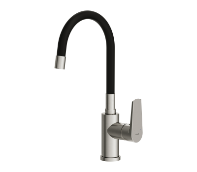 Смеситель Cersanit для кухни MODUO однорычажный с гибким изливом сатин 68231 сатин 