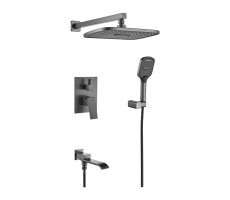 Душевая система встраиваемая Shevanik S4035T, оружейная сталь