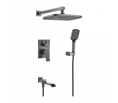 Душевая система встраиваемая Shevanik S4035T, оружейная сталь