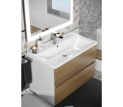 Раковина для ванной 80 см, Uperwood Family, белая глянцевая 293020630 